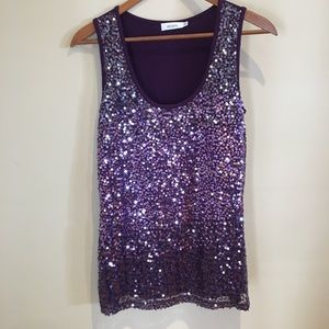Ricki’s sequin purple tank top medium
